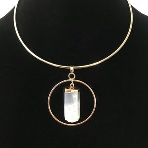 Boho grey agate crystal choker